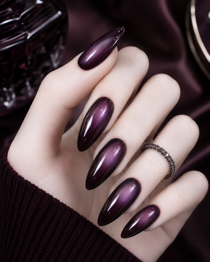 Dark Purple Cat Eye Almond Nails: Ultimate Manicure Guide