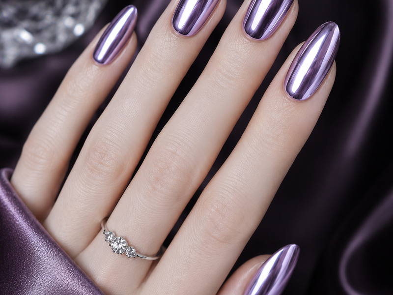 Metallic Purple Chrome Nails Guide: Trends, DIY Application & Care