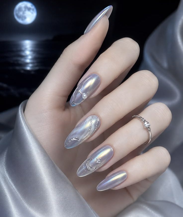 Celestial Chrome & Moonlight Pearl Nails: The Ultimate Guide to Mystical Metallic Manicures