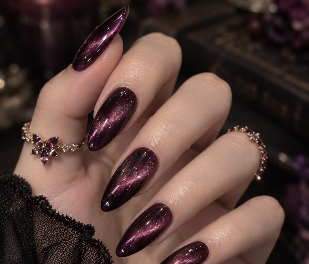 How to Get Dark Plum Cat-Eye Nails: Complete DIY Tutorial & Styling Guide