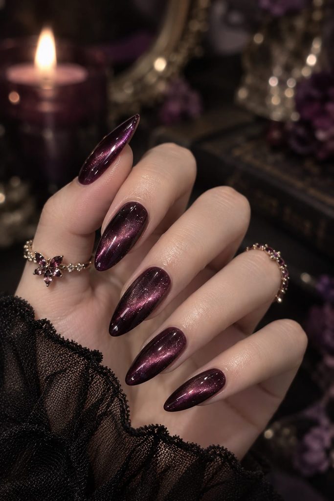 How to Get Dark Plum Cat-Eye Nails: Complete DIY Tutorial & Styling Guide