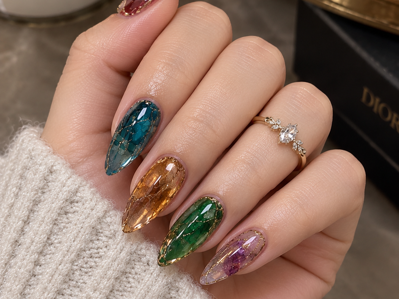 Stained Glass Nails: Ultimate Guide to Jewel-Toned Gemstone Nail Art