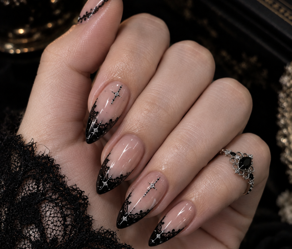 Black Lace & Celestial Gothic French Tip Nails: The Ultimate Trend Guide