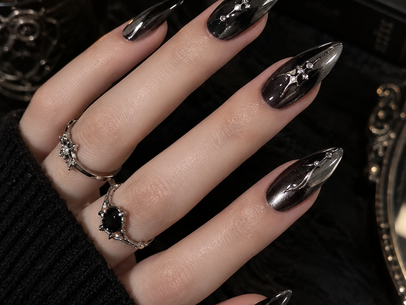 Celestial Gothic Stiletto Nails: Ultimate Guide & Dark Elegance Nail Art Trends