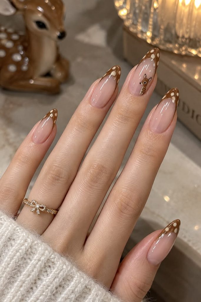 Deer Print & Bambi French Tip Nails: Trending Autumn Nail Art Guide