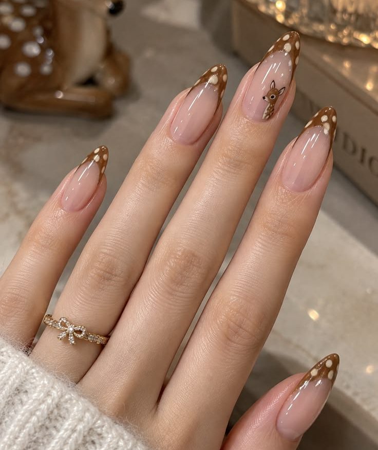 Deer Print & Bambi French Tip Nails: Trending Autumn Nail Art Guide