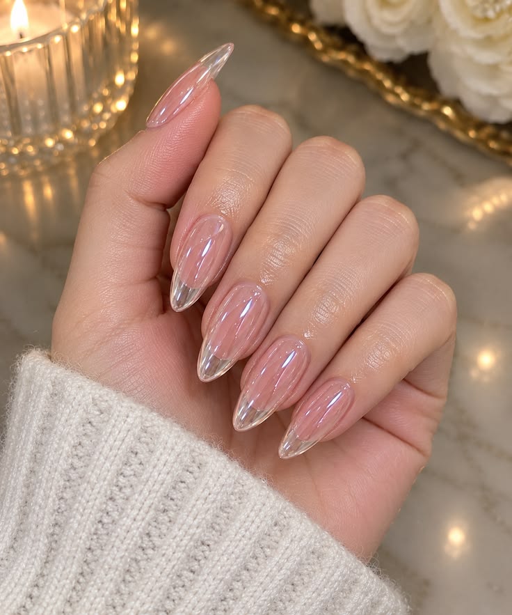 Glazed Donut Almond Nails with Glass French Tips: Ultimate Trend Guide