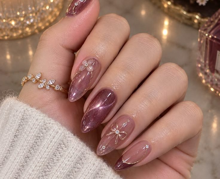 Mauve Cat-Eye & Floral Coquette Nails: Ultimate 2026 Trend Guide