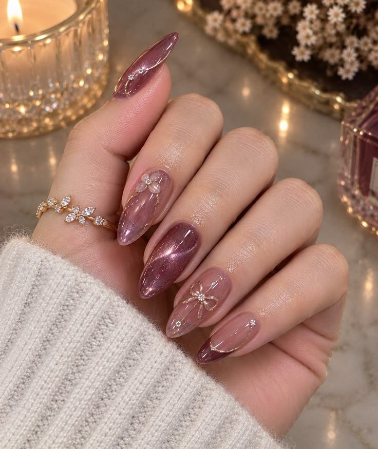 Mauve Cat-Eye & Floral Coquette Nails: Ultimate 2026 Trend Guide