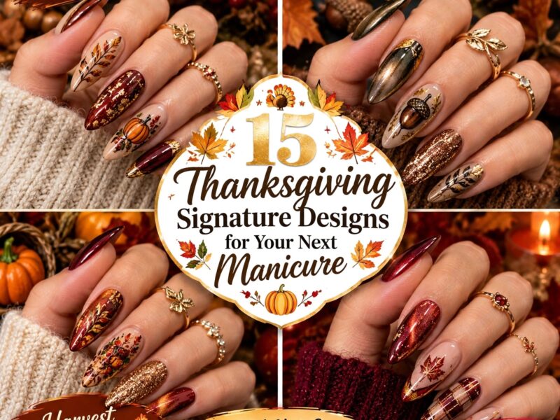 15 Best Thanksgiving Nail Art Ideas & Autumn Signature Designs