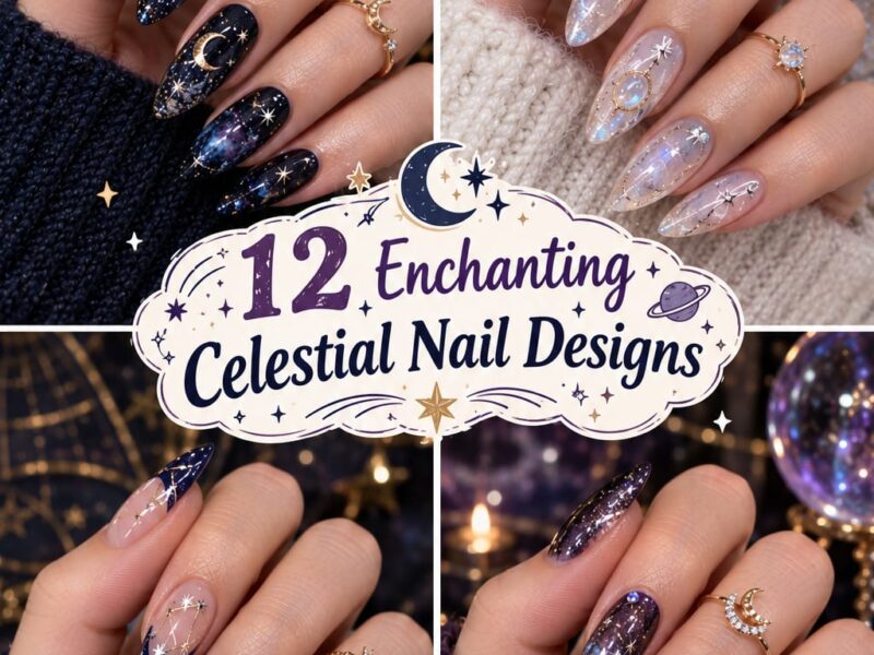 12 Enchanting Celestial Nail Designs: Galaxy, Moon & Star Nail Art Ideas