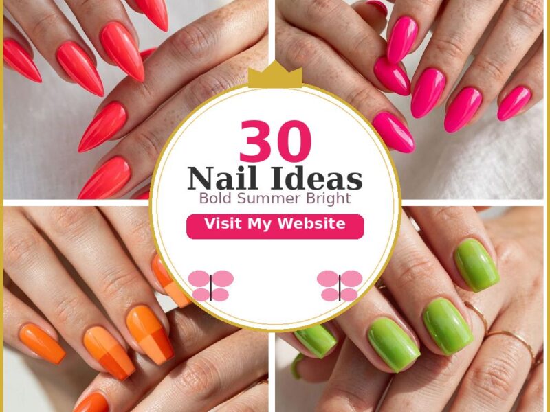 30 Bold Summer Bright Nail Ideas to Light Up Your Days — nail designs collage