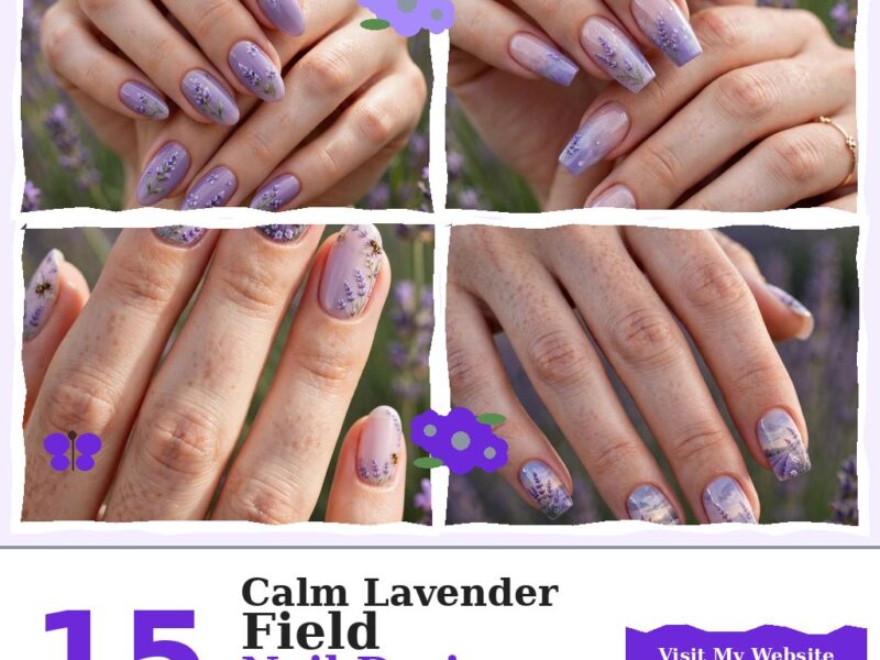 15 Calm Lavender Field Nail Designs for Gentle Evenings — nail designs collage