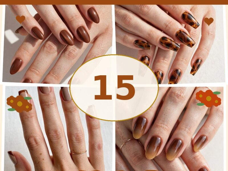 15 Chestnut Brown Nail Designs for Elegant Fall Days — nail designs collage
