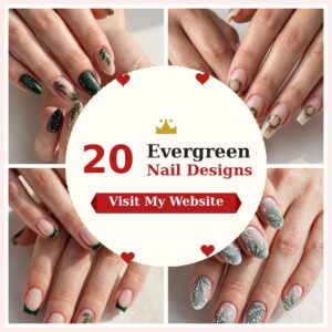 20 Evergreen Nail Designs for Fresh Winter Holidays — nail designs collage