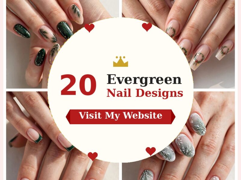 20 Evergreen Nail Designs for Fresh Winter Holidays — nail designs collage
