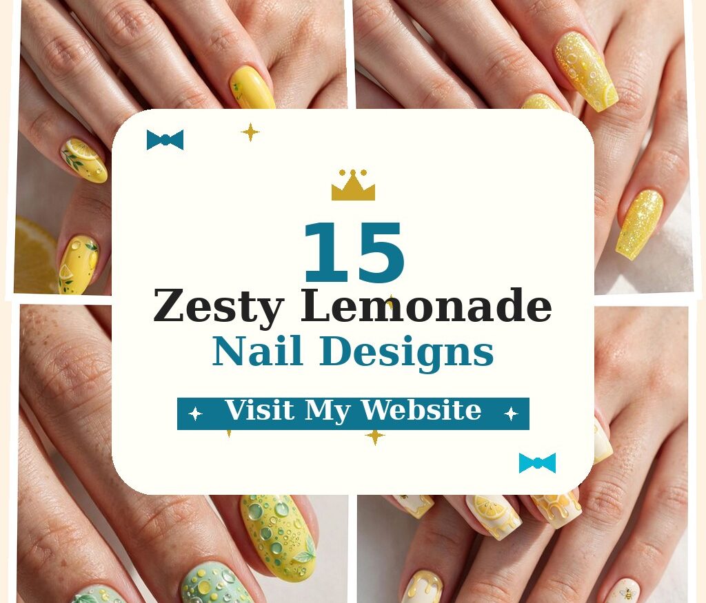 15 Zesty Lemonade Nail Designs for a Sweet Summer Mood — nail designs collage