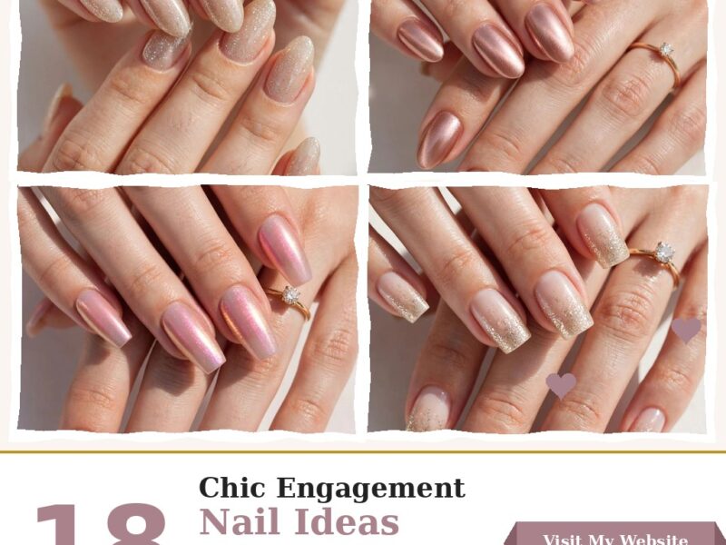 18 Chic Engagement Nail Ideas for Your Sparkling Moment — nail designs collage